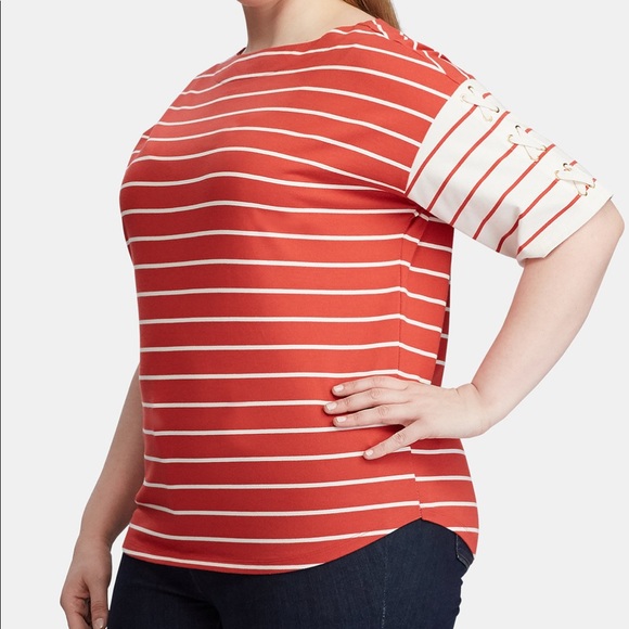 Lauren Ralph Lauren Stripe-Print Cotton Top ✨ - Picture 2 of 4
